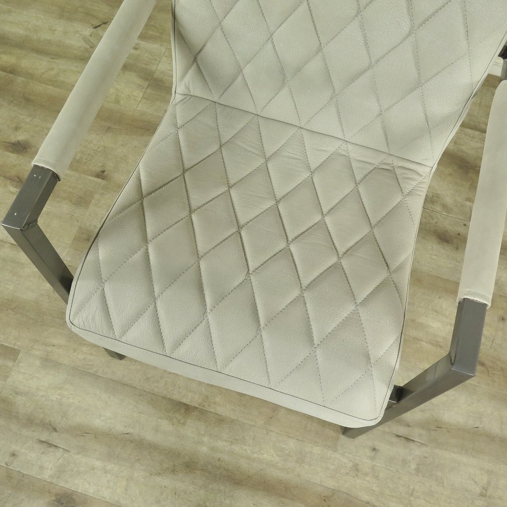 Stuhl Industrial Design Leder Weiß