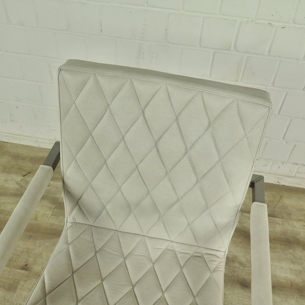 Stuhl Industrial Design Leder Weiß