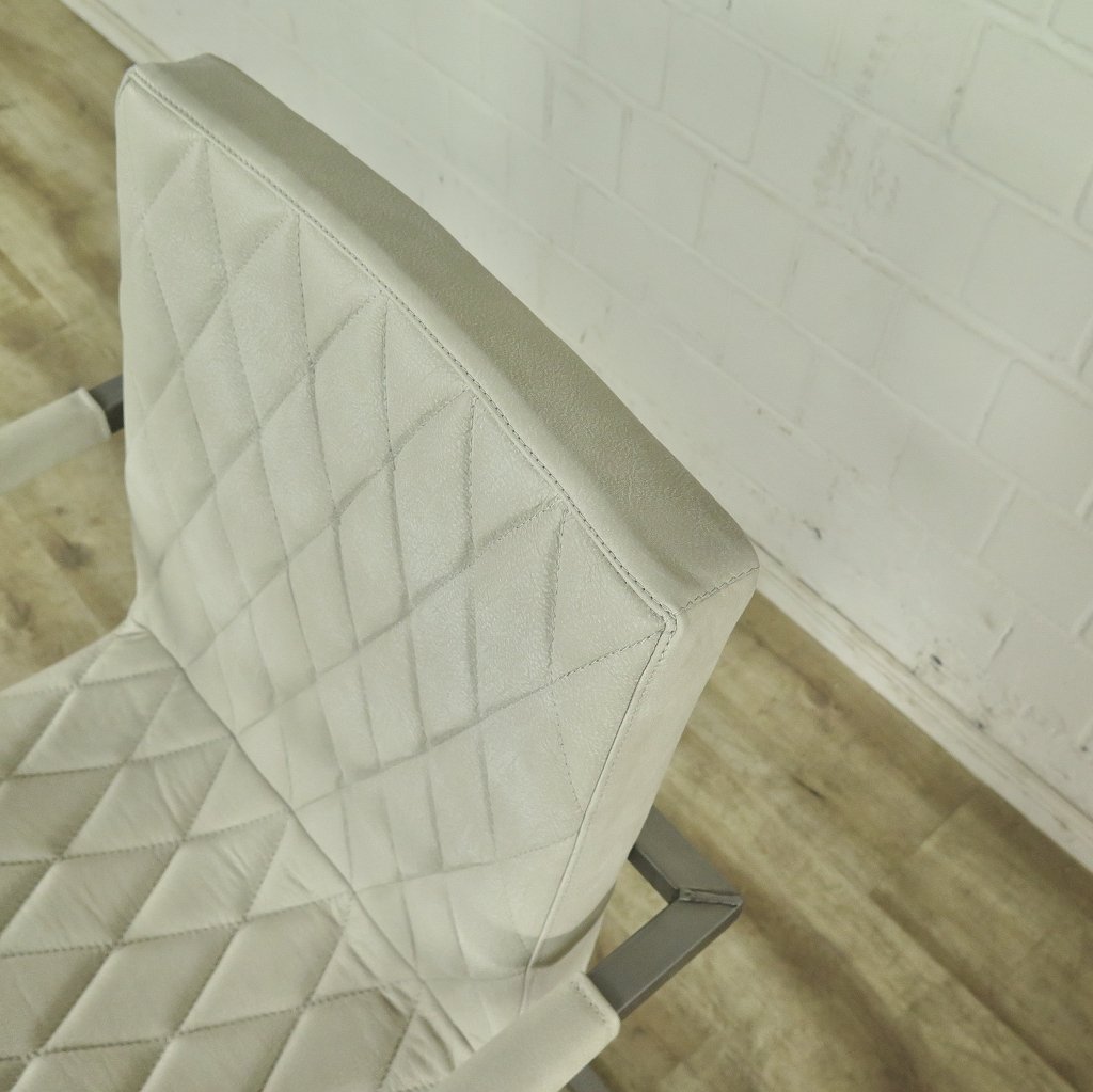 Stuhl Industrial Design Leder Weiß