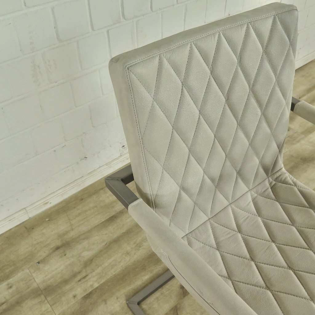 Stuhl Industrial Design Leder Weiß