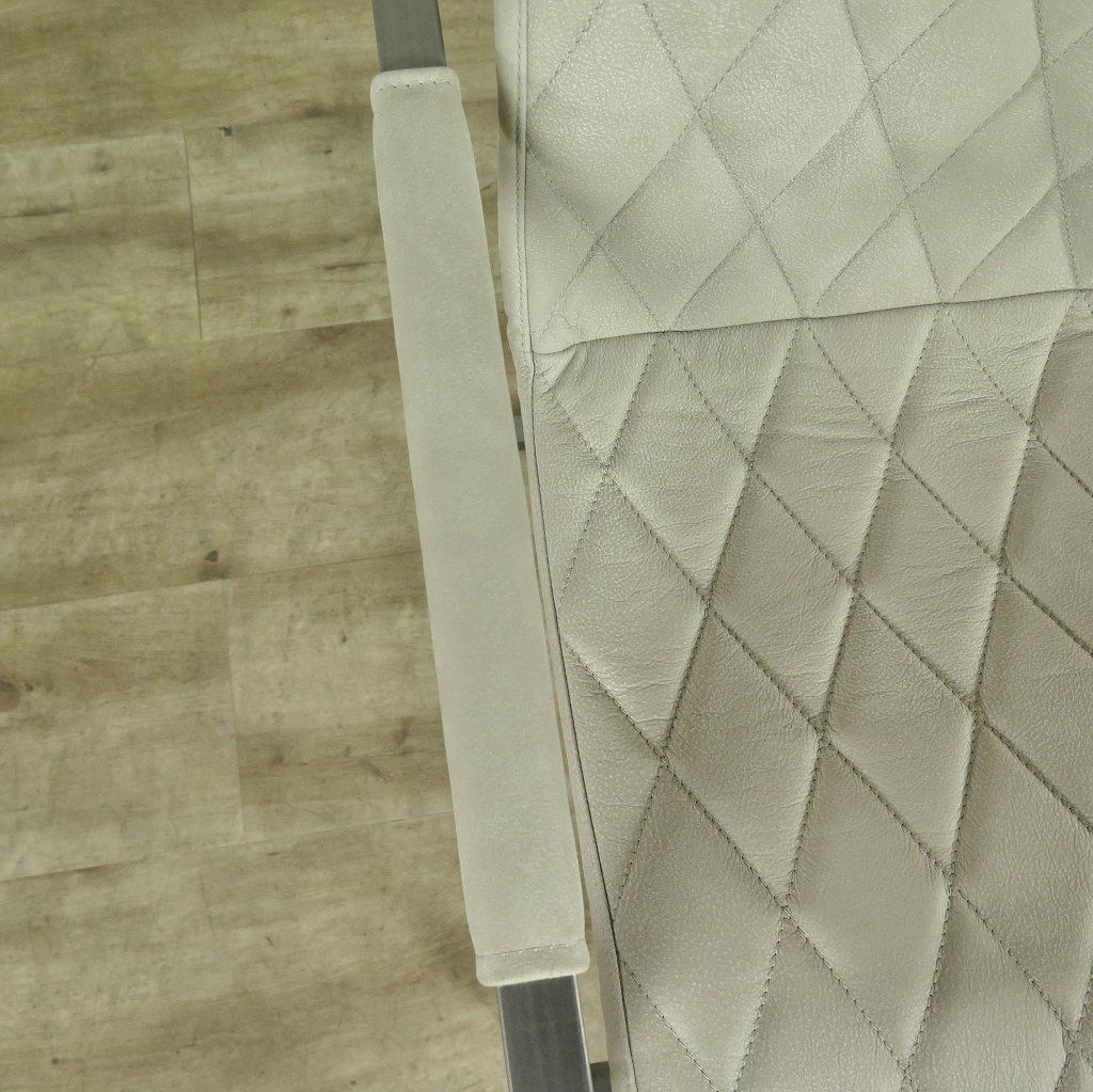 Stuhl Industrial Design Leder Weiß