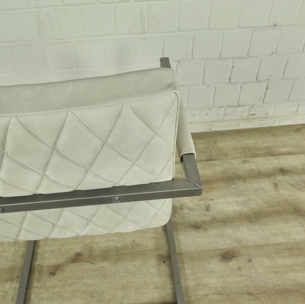 Stuhl Industrial Design Leder Weiß