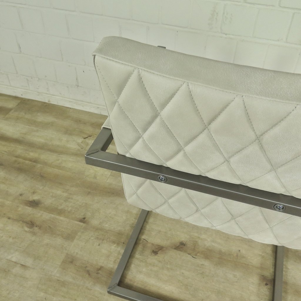Stuhl Industrial Design Leder Weiß
