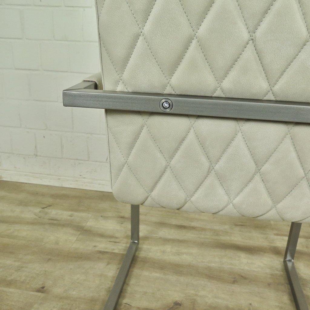 Stuhl Industrial Design Leder Weiß