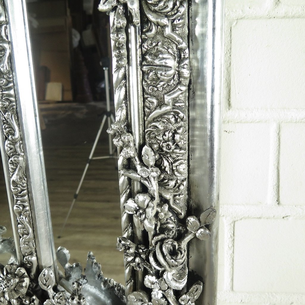 Spiegel Wandspiegel Barock Silber 1,60 m x 1,04 m