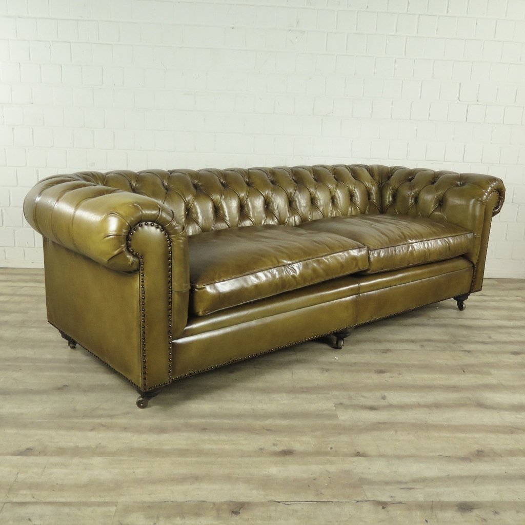 Chesterfield Sofa Couch Leder Lime 2.40 m