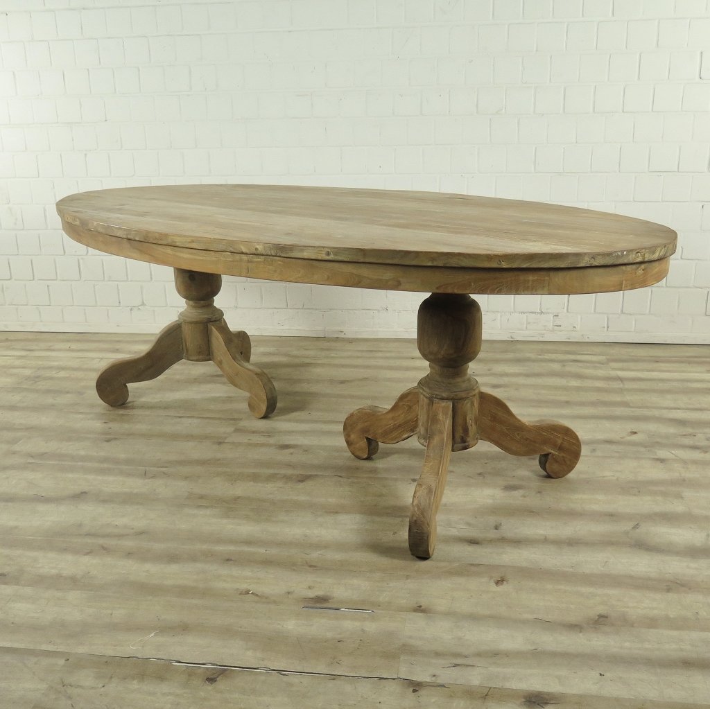 Esstisch Tisch Oval Teakholz 2,40 m x 1,20 m