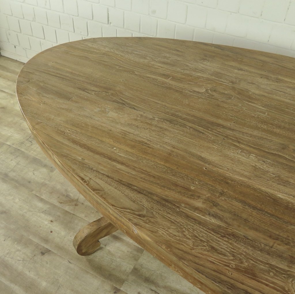 Esstisch Tisch Oval Teakholz 2,40 m x 1,20 m