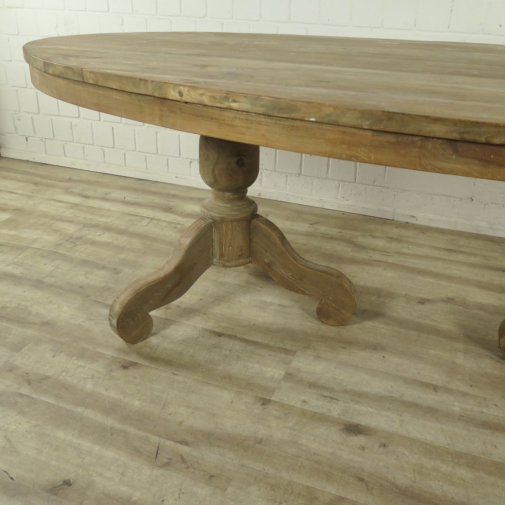 Esstisch Tisch Oval Teakholz 2,40 m x 1,20 m