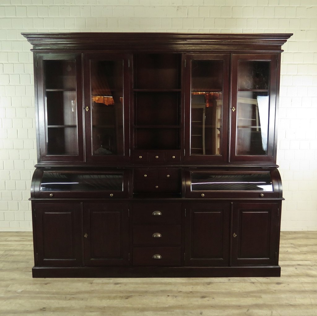Buffetschrank Vitrine 2,40 m Mahagoni