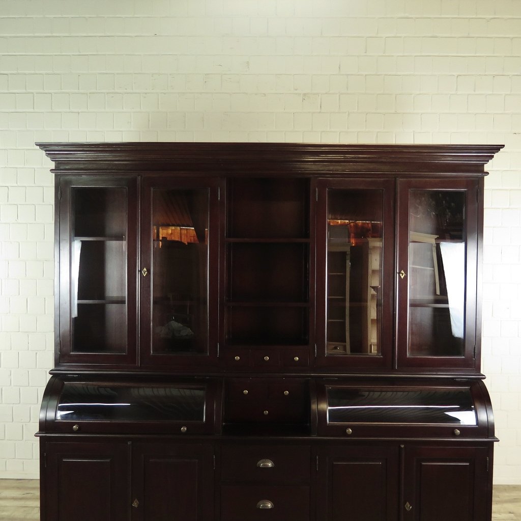 Buffetschrank Vitrine 2,40 m Mahagoni