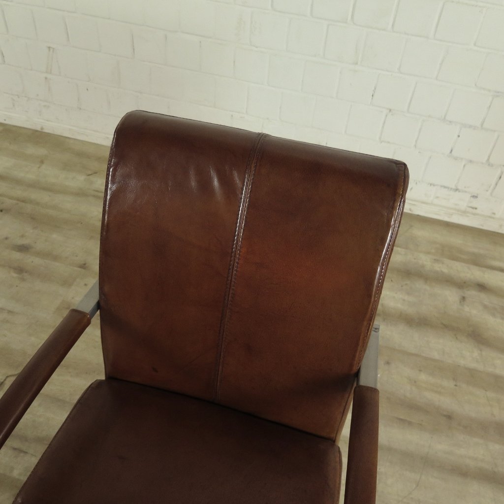 Stuhl / Sessel auf Rollen Cognac