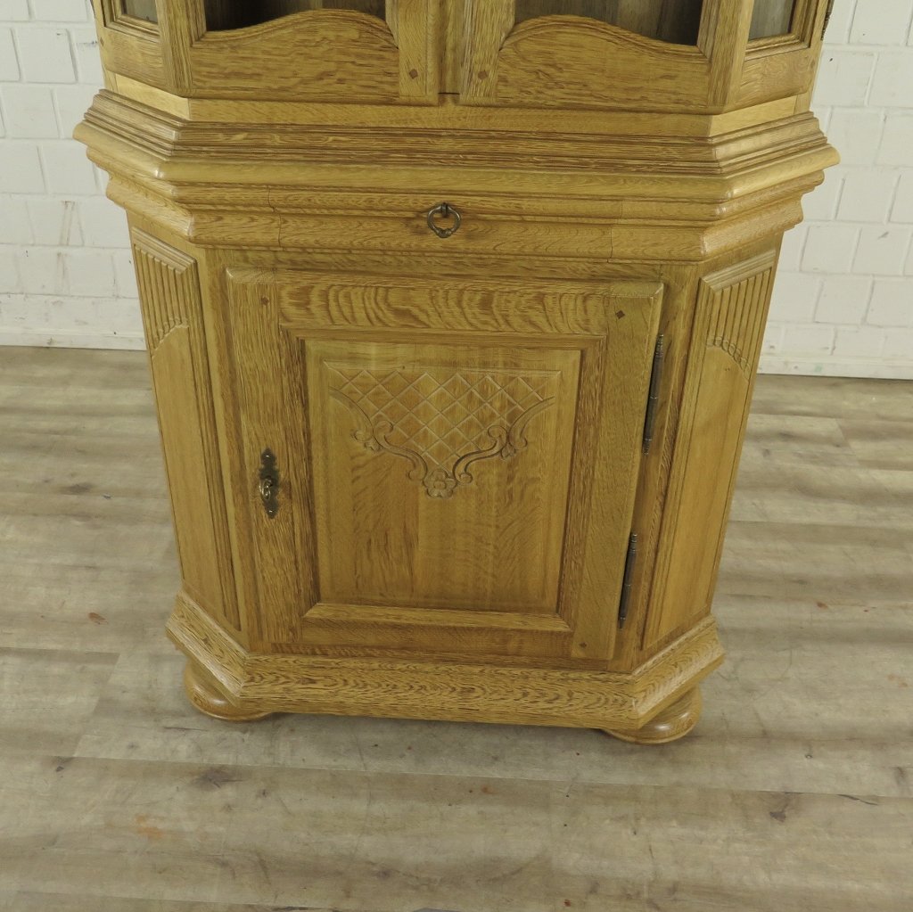 Vitrine Eckschrank Neubarock Eiche 0,91 m