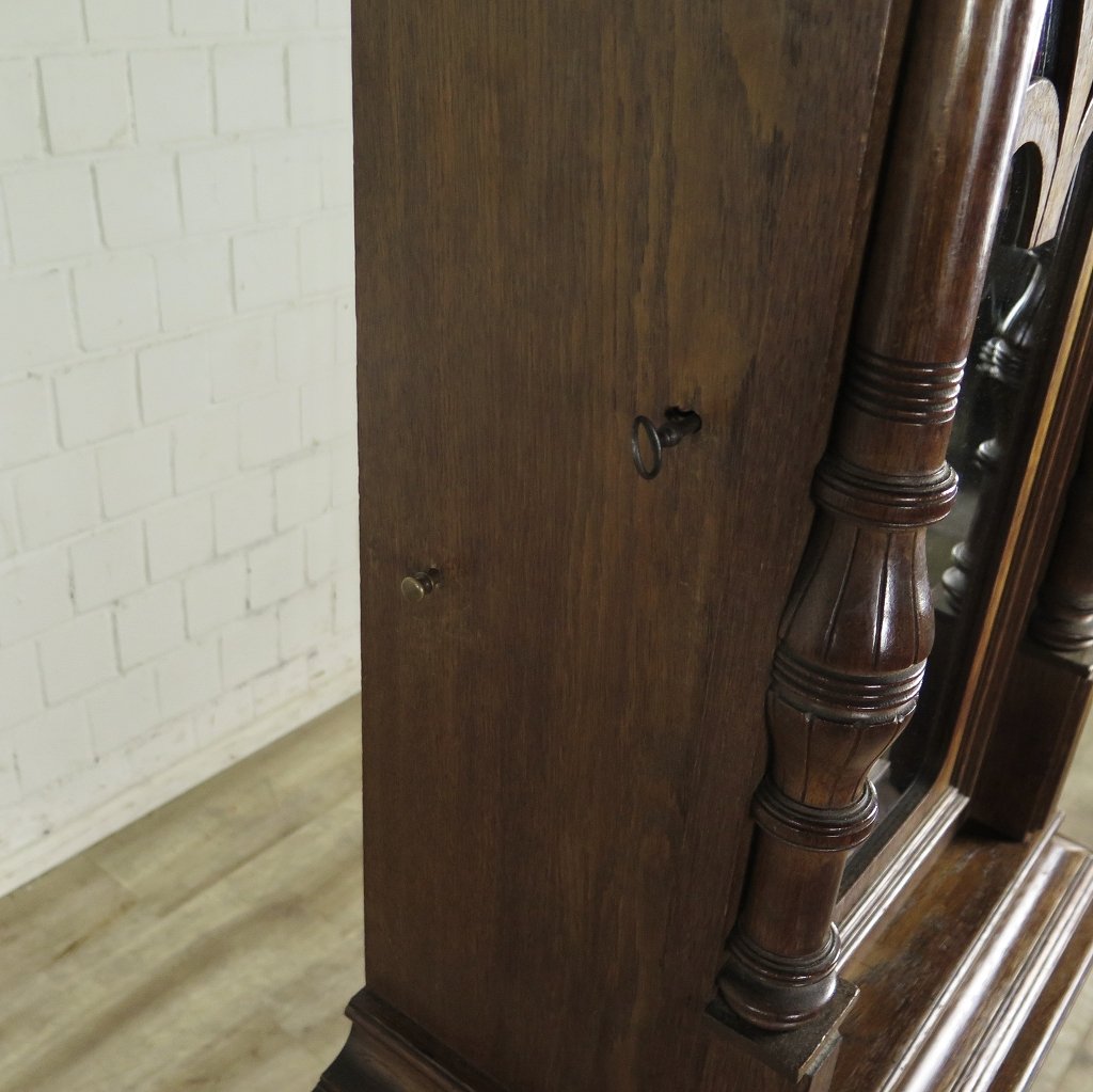 Standuhr mit Polyphon Spieluhr Jugendstil 1900 Eiche