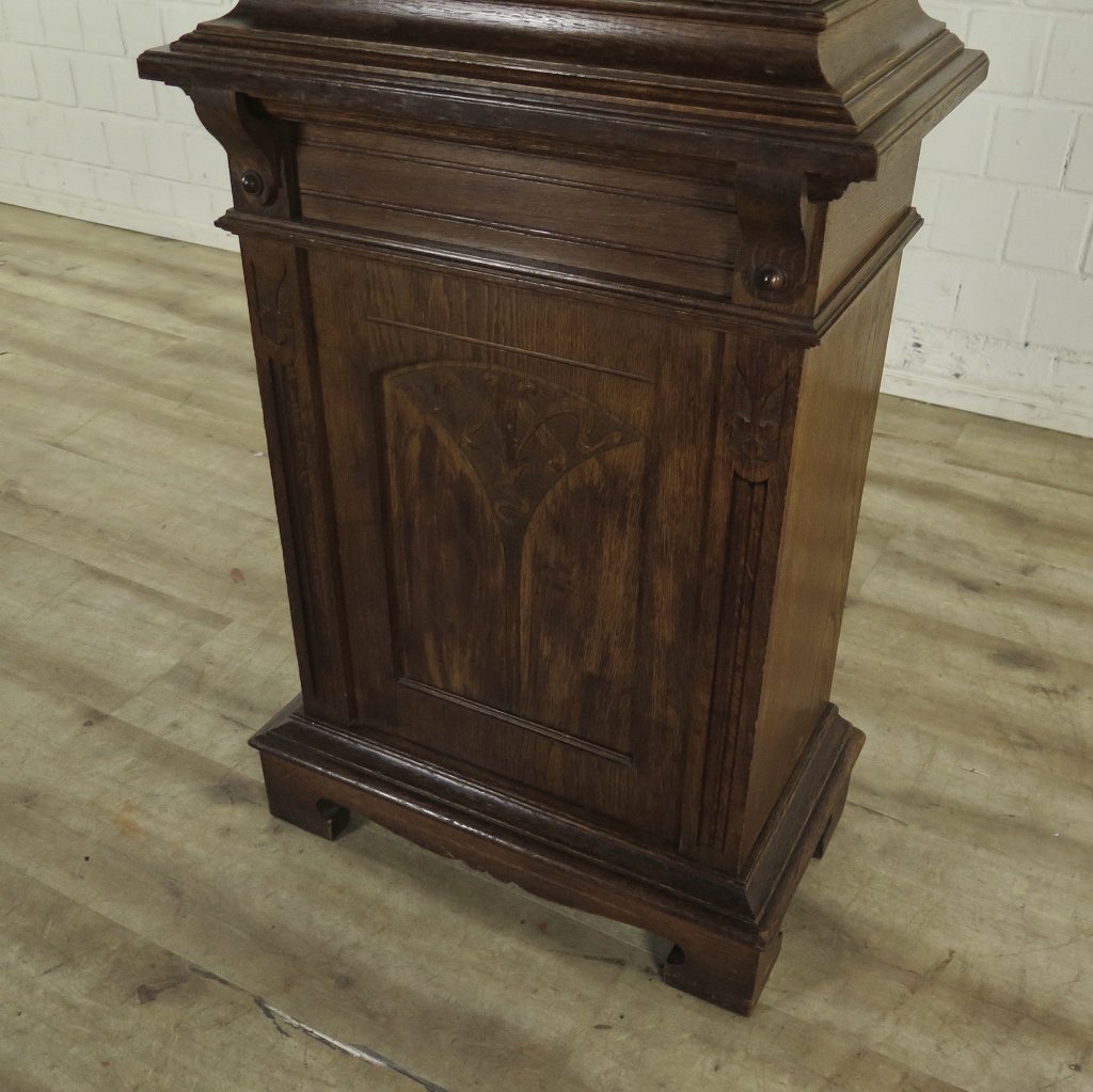 Standuhr mit Polyphon Spieluhr Jugendstil 1900 Eiche