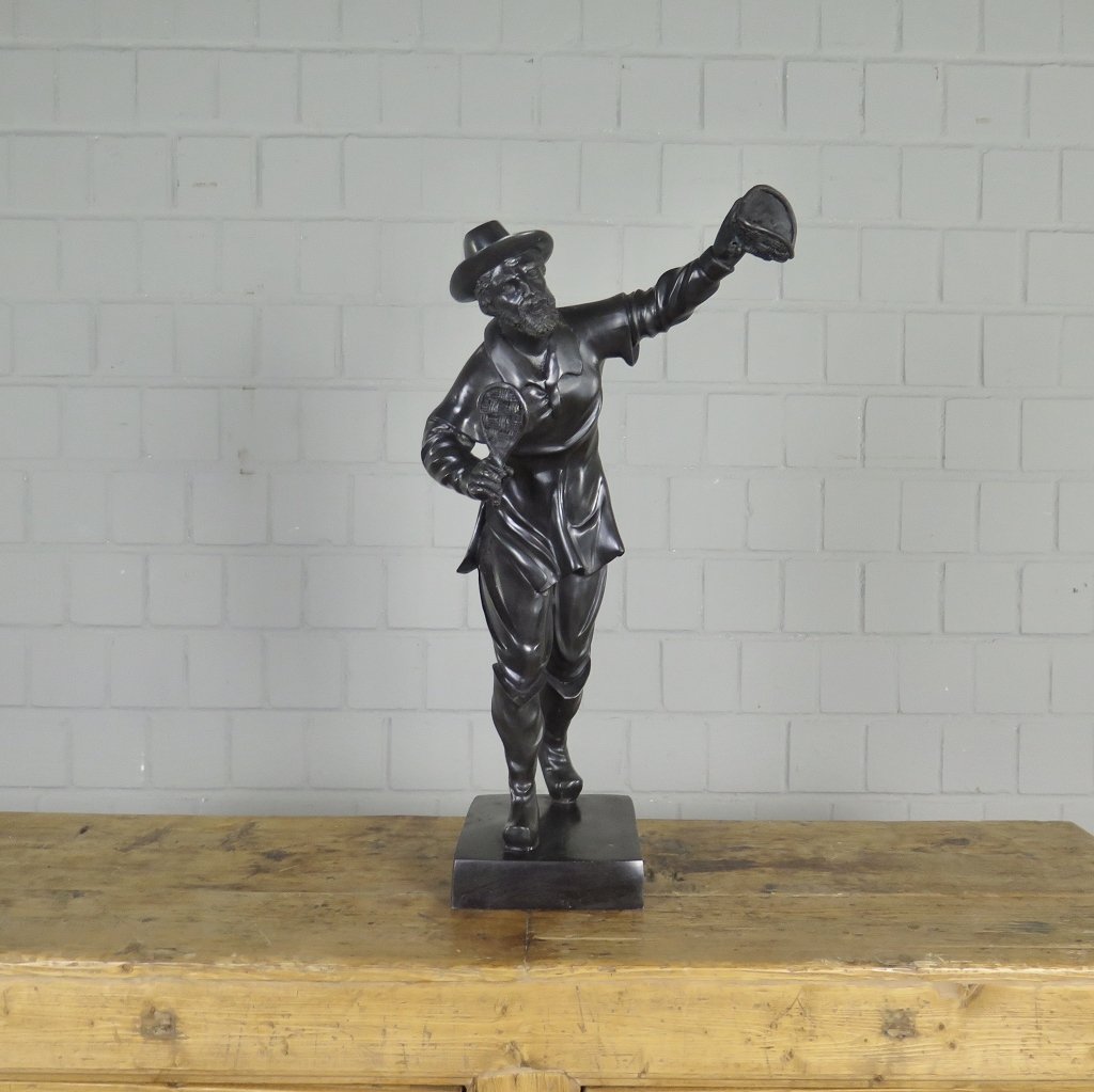Skulptur Softballspieler Bronze 0,62m