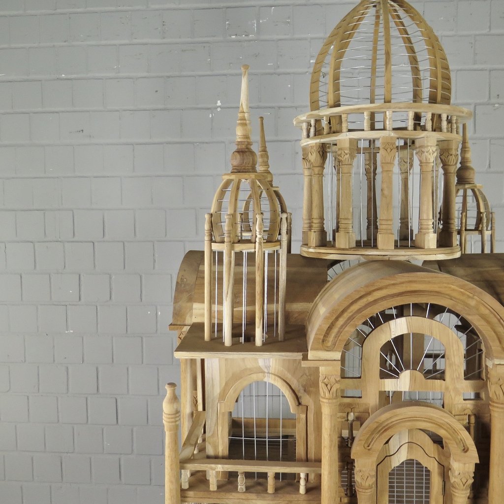 Vogelkäfig Vogelpalast Vogelhaus Teakholz 2,35 m