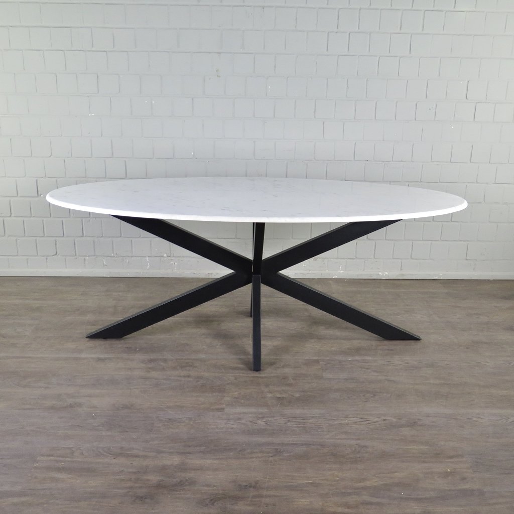 Tisch Küchentisch Esstisch Oval Marmor 2,00 m x 1,00 m