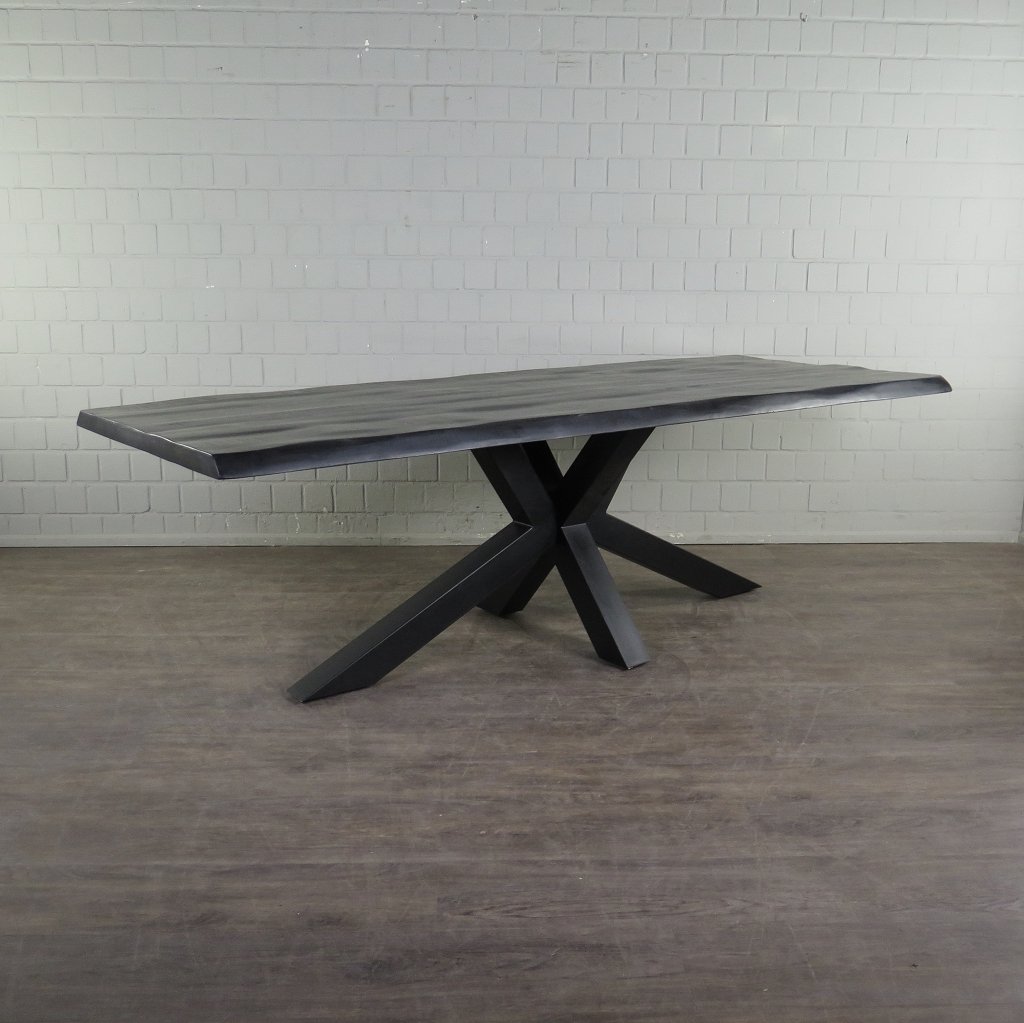 Esstisch Tisch Mangoholz Schwarz 2,60 m x 1,00 m