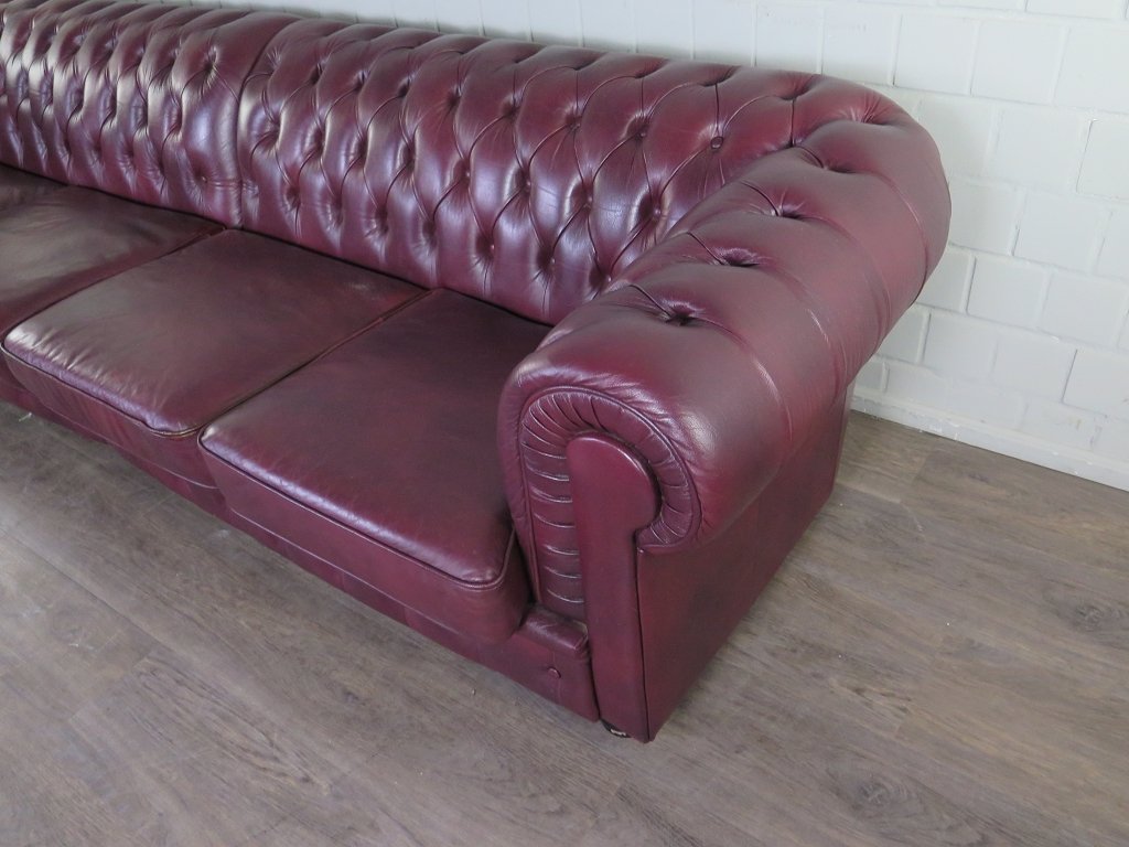 Chesterfield Sofa Couch Leder Pflaume 2.90 m