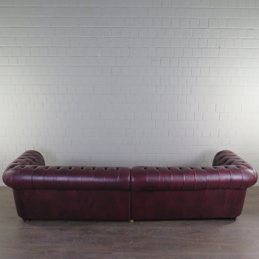 Chesterfield Sofa Couch Leder Pflaume 2.90 m