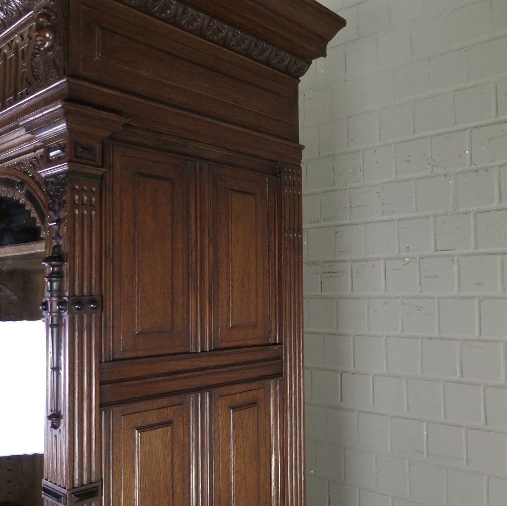 Vitrine Buffetschrank Schrank Gründerzeit 1880 Eiche