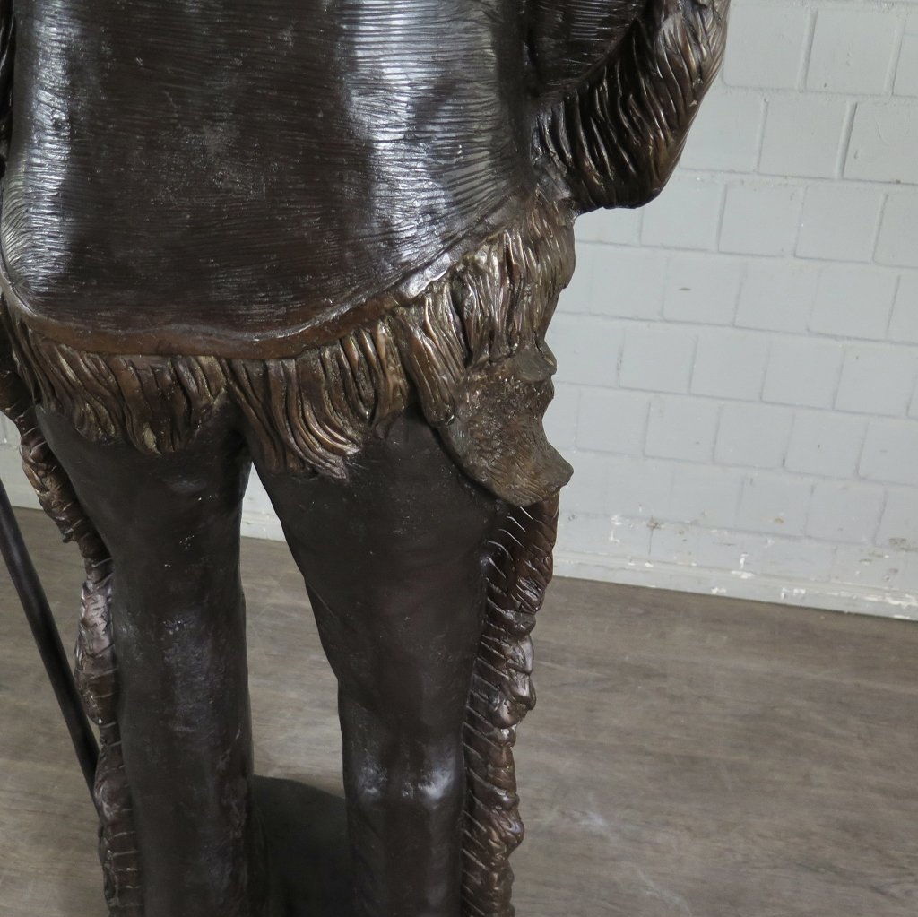 Skulptur Dekoration Indianer 1,87 m Bronze
