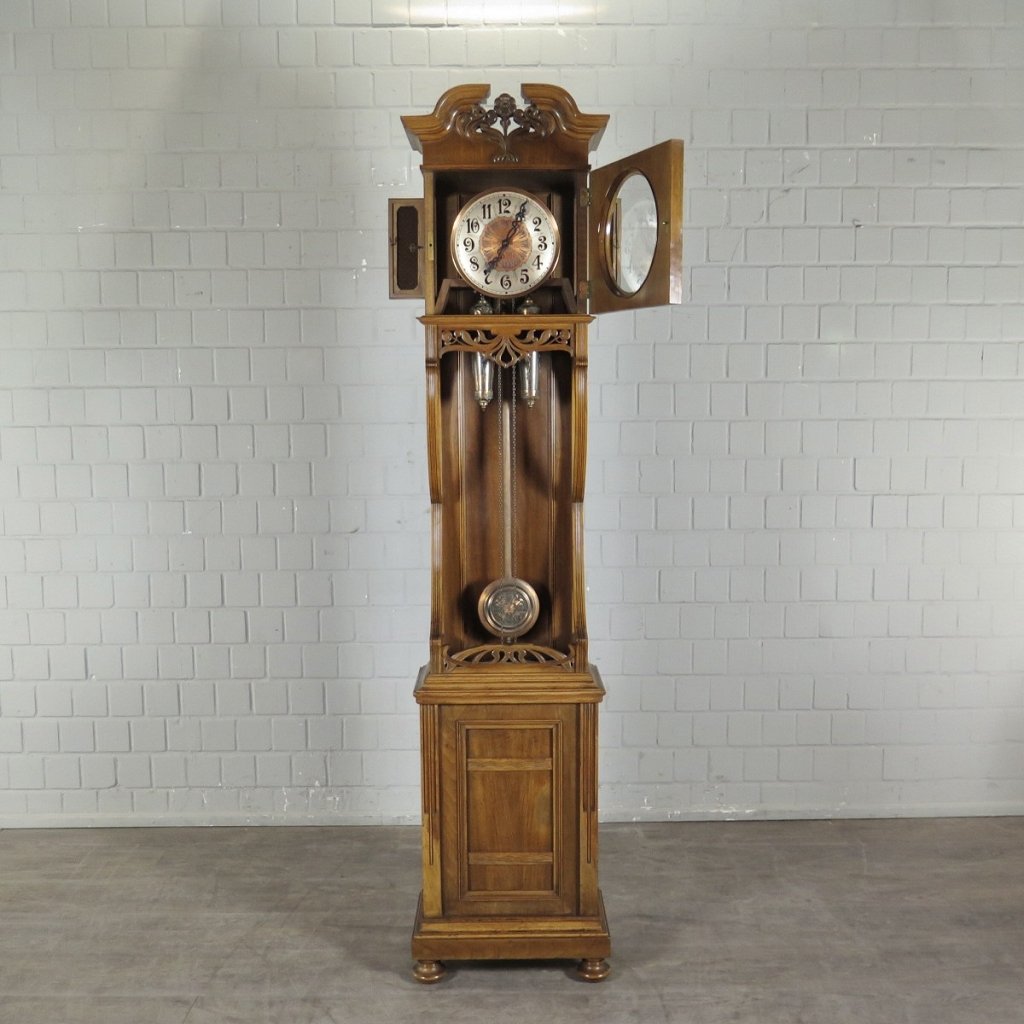 Standuhr Uhr Jugendstil 1910 Nussbaum