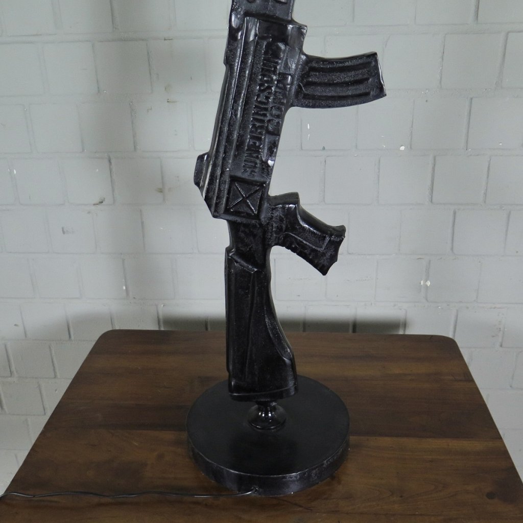 Stehlampe Tischlampe AK-47 Gewehr Lampe Schwarz
