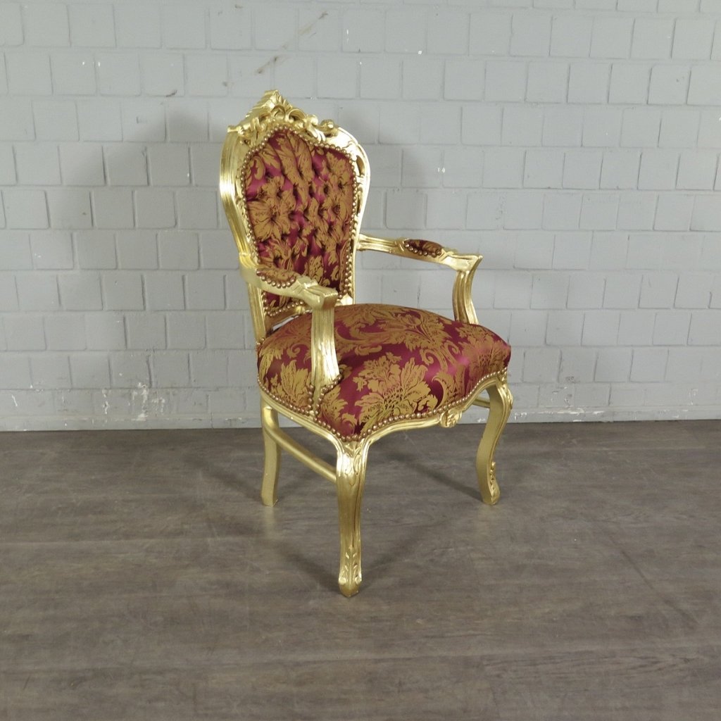 Barockstuhl Stuhl Rot-Gold Setpreis