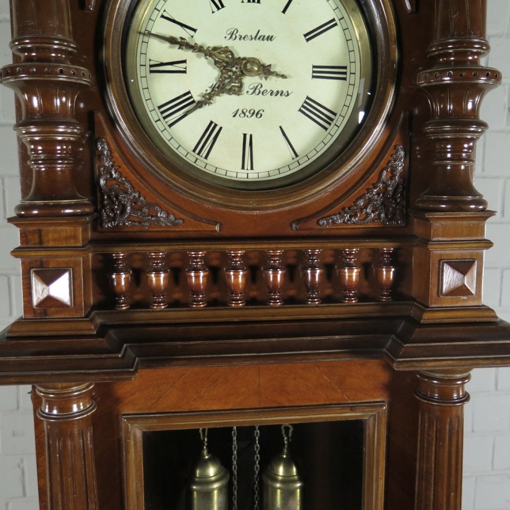 Standuhr Uhr Gründerzeit 1896 Nussbaum